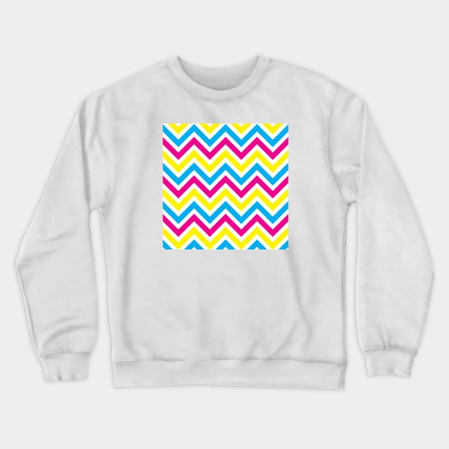 Yellow, Pink, & Blue Stripes Crewneck Sweatshirt by StripePatterns